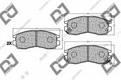 DJ PARTS bp1020 -  Комплект тормозных колодок, дисковый тормоз